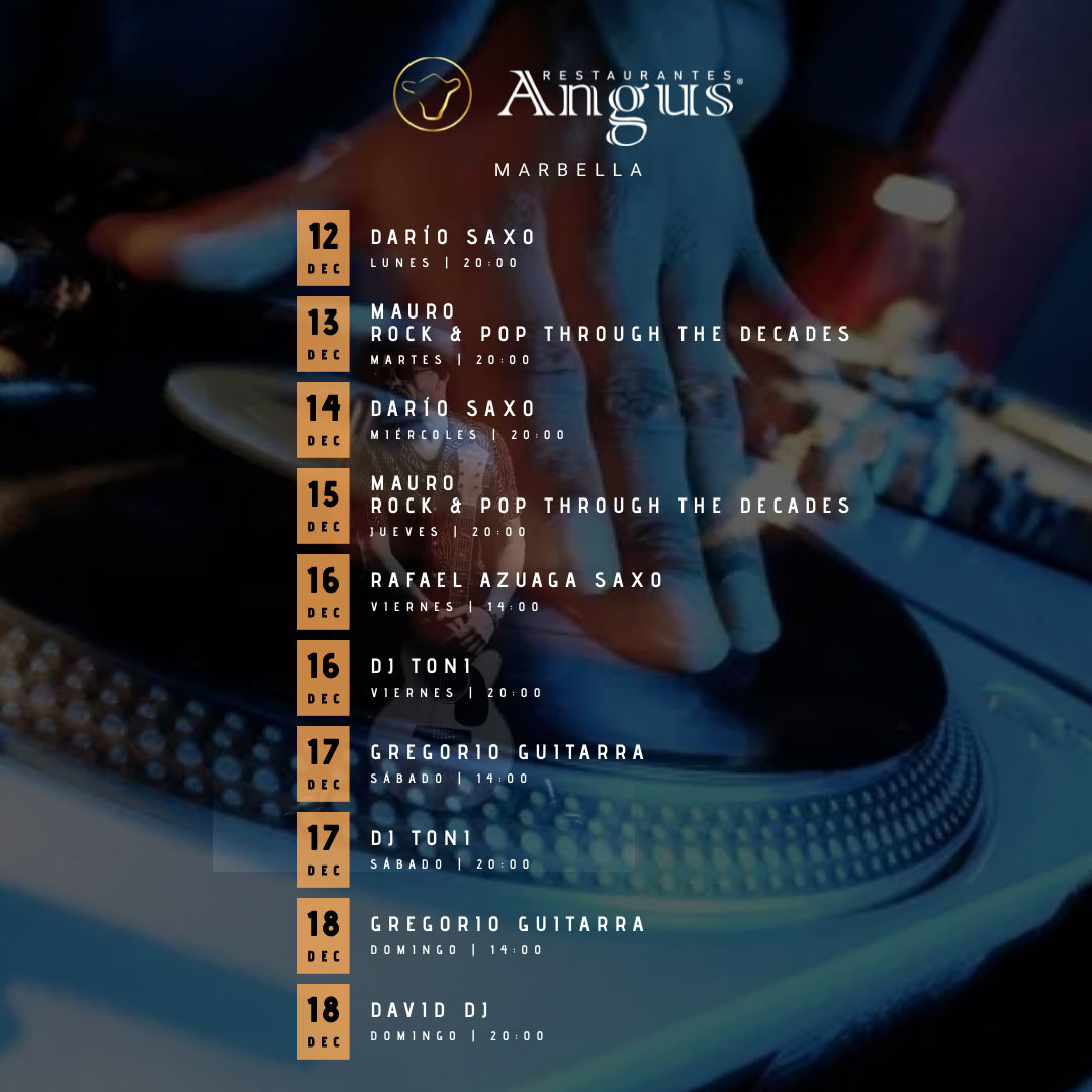 MUSICA EN VIVO en ANGUS-12 de diciembre.