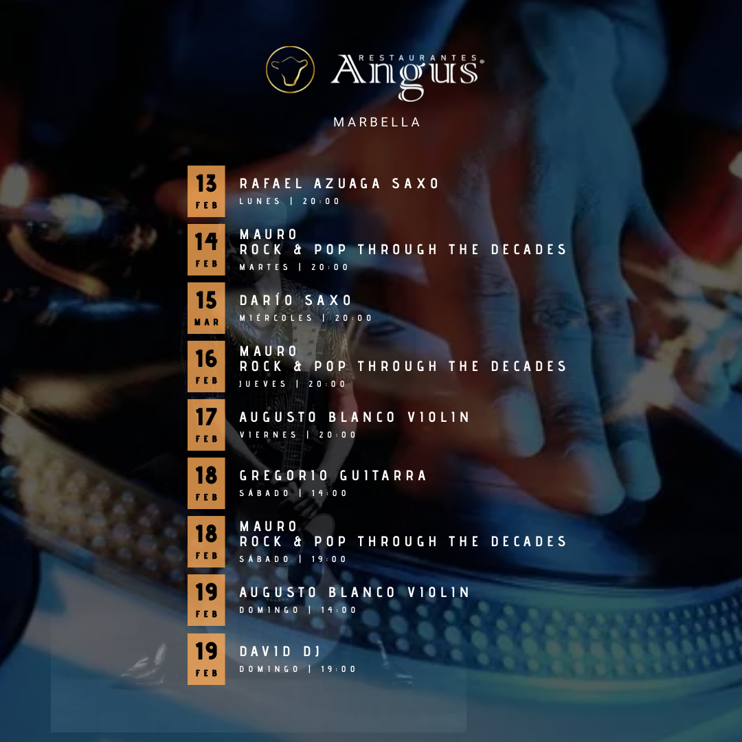 MÚSICA EN VIVO ANGUS Marbella 13 de febrero.