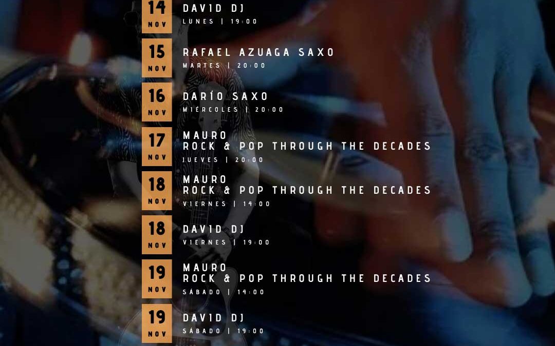 LIVE MUSIC at ANGUS Marbella November the 14th.