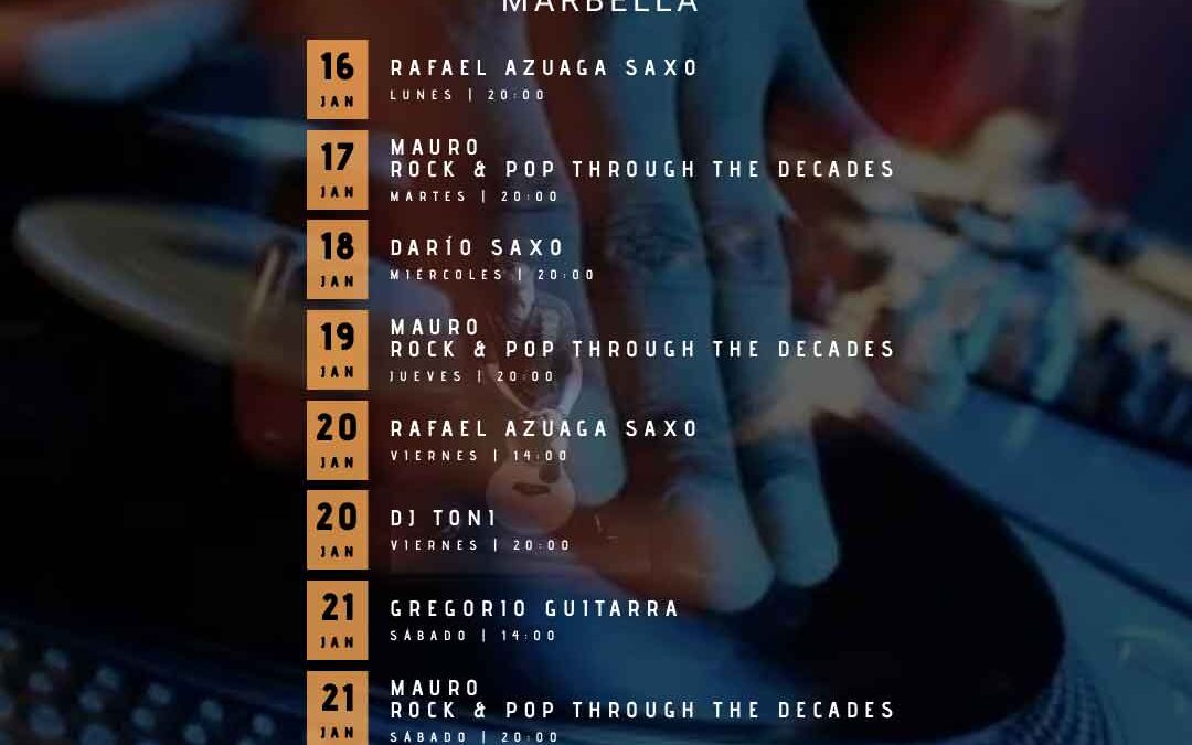 MUSICA EN VIVO 16 de enero.