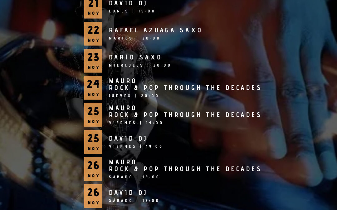 LIVE MUSIC at ANGUS Marbella November the 21st.